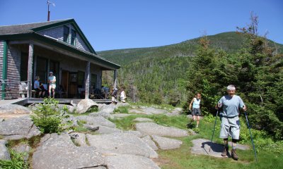Leaving the hut for the Galehead summit