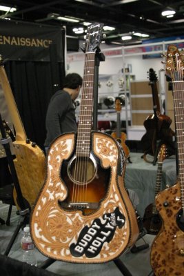 The Rave-On guitar #1 on display at NAMM