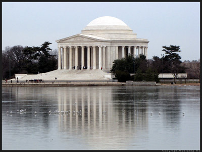 The Jefferson Memorial is almost deserted