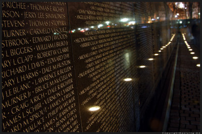 The Vietnam Memorial is relatively quiet