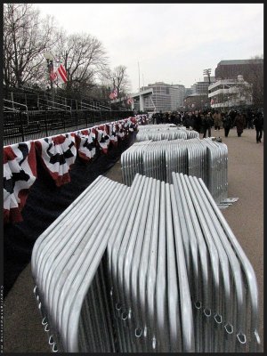 Stack of fense is yet to be deployed on the parade route