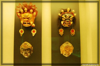 Wood masks from Tibet