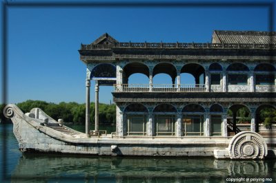 The marble boat symbolizes stability of  the Qing Dynasty