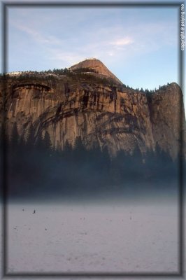 North Dome and the rising fog when the sun starts to set