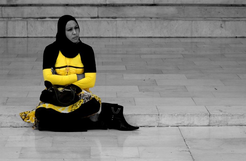 In Yellow - Patio of The Omayyad Mosque