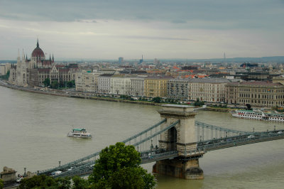 Pest and Chain Bridge - View from the Buda side