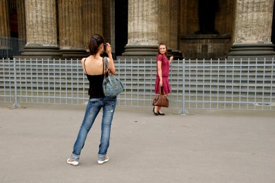 Posing front of Kazan Cathedral - St. Petersburg