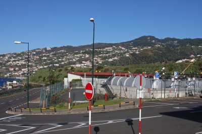 This is the view of the approach from infront of the TAP cargo office.