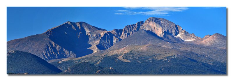 Panorama of Meeker and Longs Peaks