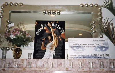 Above the fireplace