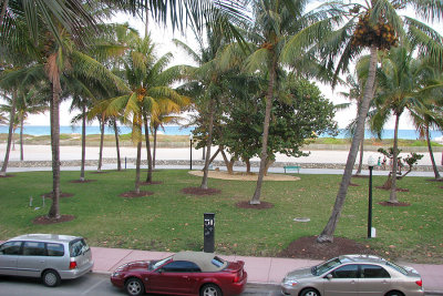 Looking out of the second floor windows to South Beach