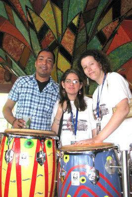 Tim, Madelin & Zilma at the bongos