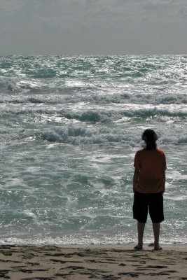 A turbulent ocean matched the windy conditions in Miami