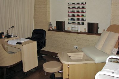 treatment area for manicures and pedicures