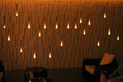 Emilio Estefan designed the wall in the lobby of Costa d'Este