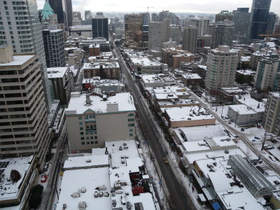 Vancouver Robson street from Blue Horizon hotel