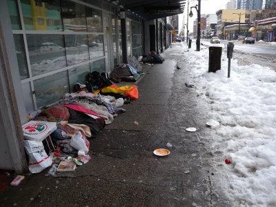 Vancouver homeless on Granville street