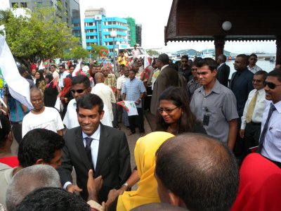 Mohamed Nasheed president of The Maldives