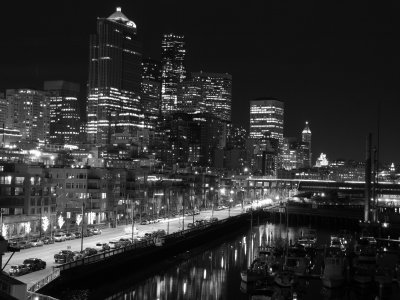 Night skyline, Seattle, Washington