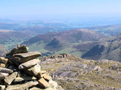 Windermere from summit cairn of Bowfell