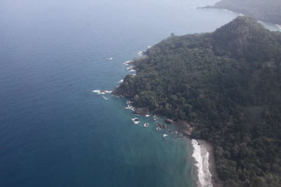 View from the air approaching Príncipe