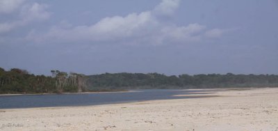 The Iguela Lagoon meets the ocean at St Catherine's Beach, Loango NP, Gabon