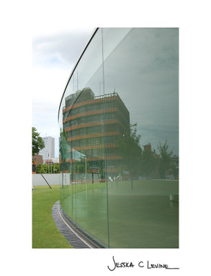 city hall reflected