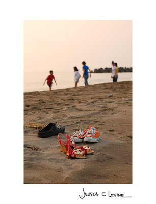shoes at the sea