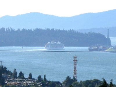 Cruise ship leaving the Port of Vancouver