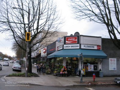 West Broadway at Larch Street, Kitsilano, Vancouver