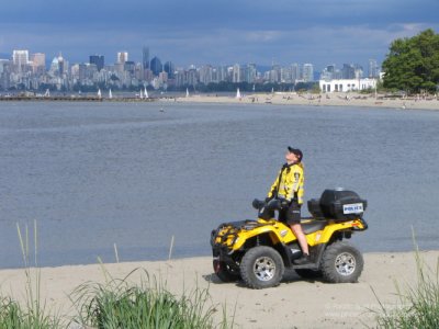 At full speed - Vancouver police ATV beach patrol