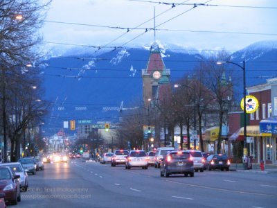 Winter evening on Main Street, Vancouver