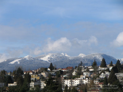 Capitol Hill and Vancouver's North Shore Mountains in early February