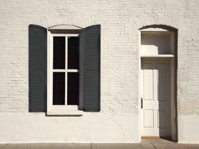 Occidental building doorway and window