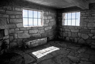 Stone hut interior