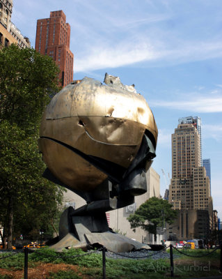 WTC Globe Statue