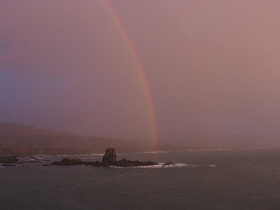 double rainbow in the pacific