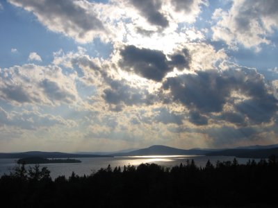 Light Beams on Rangely Lake