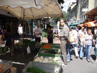 Niklas at Lausanne market