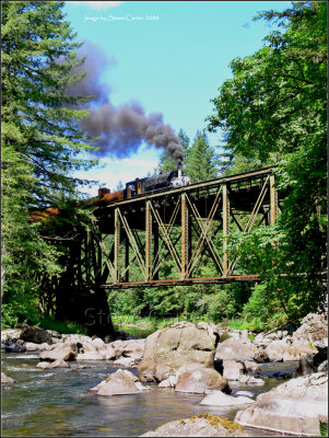Chelatchie Praire Railroad crossing the Lewis river