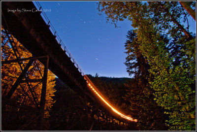 Starlit Foss River Bridge