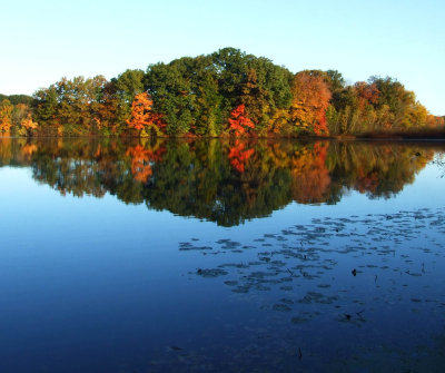 autumn lake reflection