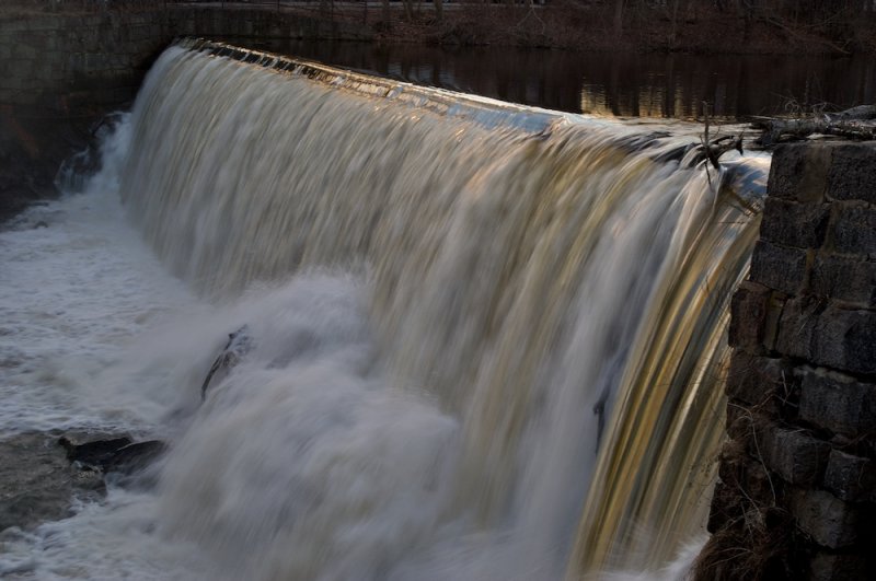 Evening light on the Saxonville falls