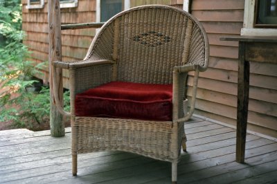 A chair on the porch