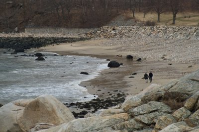 Winter beach walk