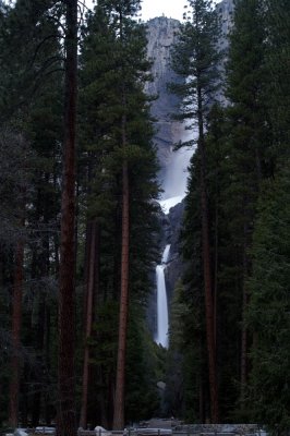 Yosemite falls at twilight