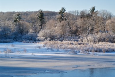 Sudbury river, snow and ice