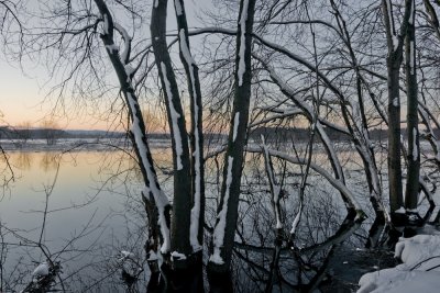 Snowy morning, Sudbury river