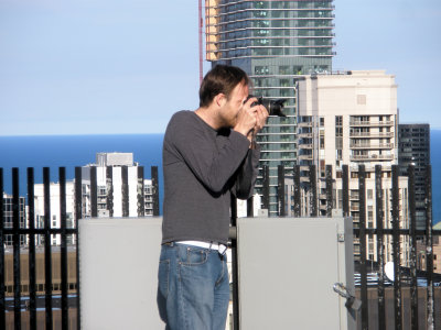 Jan on the roof of Marina City