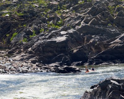 Kayakers on the Way to the White Water